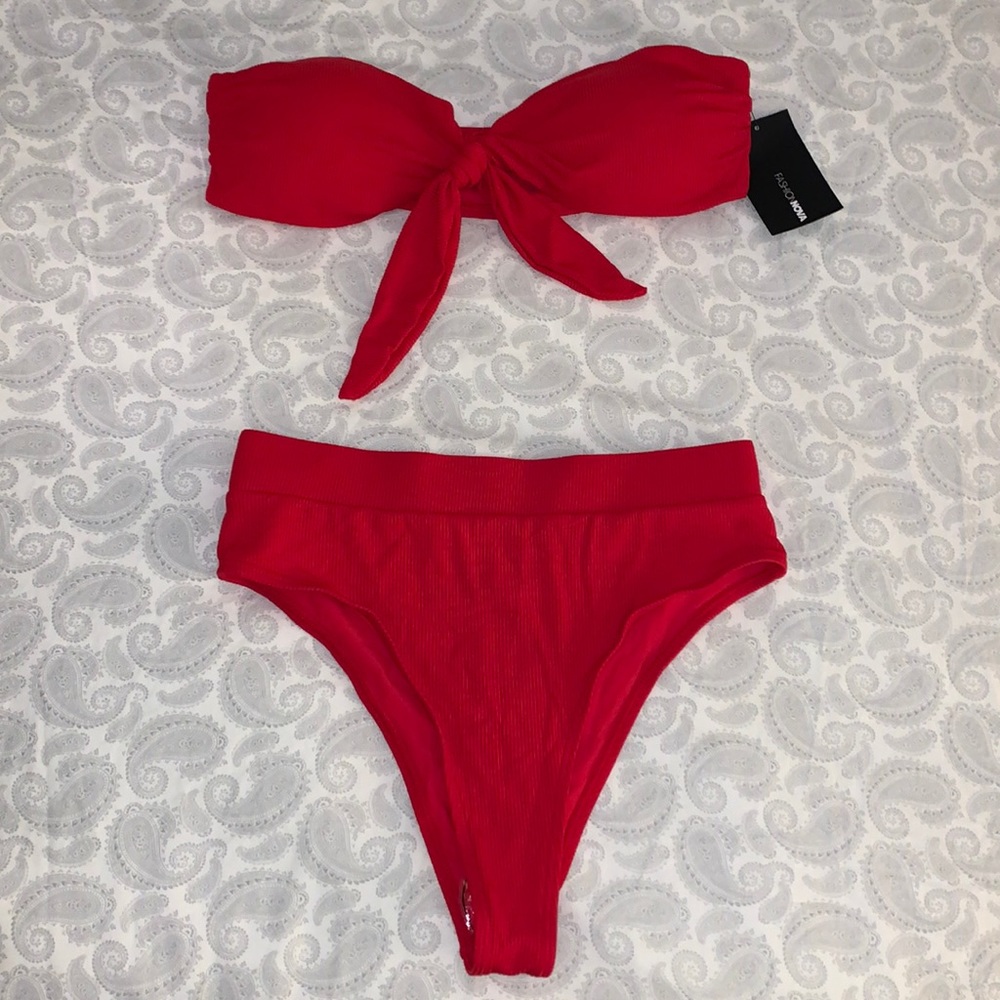 Super cute cherry-red bikini never worn, tags still on!! 🍒